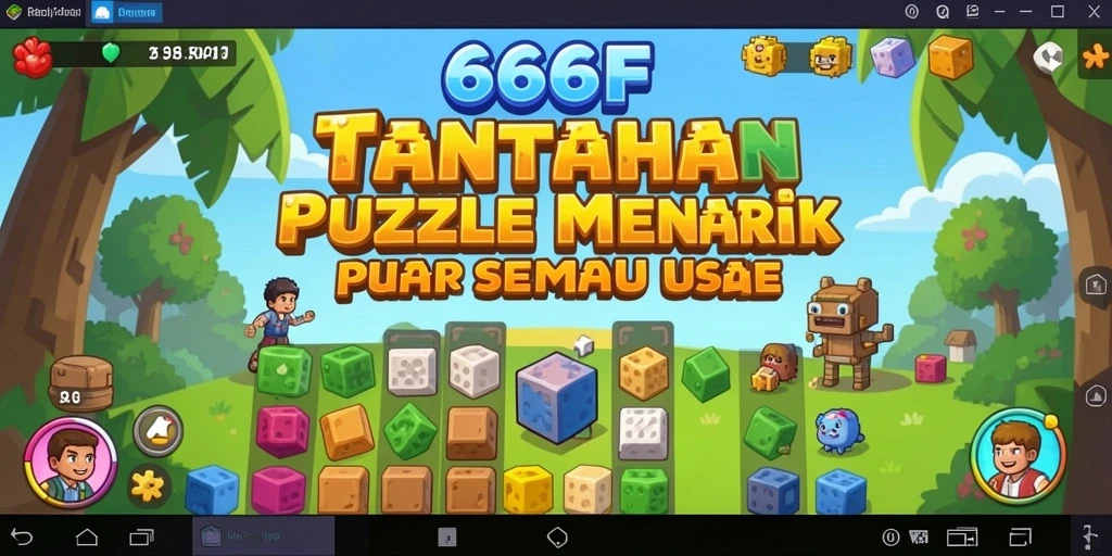 Screenshot gameplay 666F menampilkan teka-teki yang menantang.