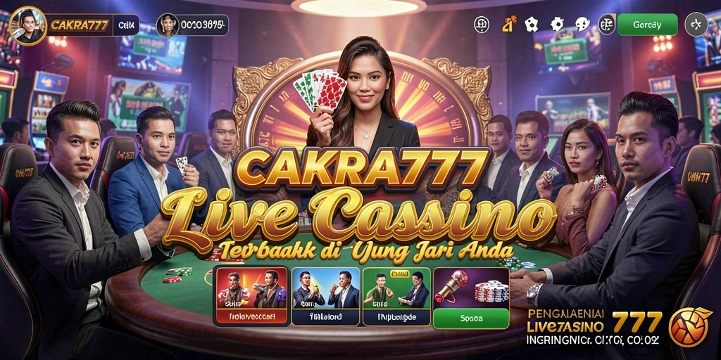 Tampilan menarik dari gameplay Live Casino CAKRA777 yang mengasyikkan.