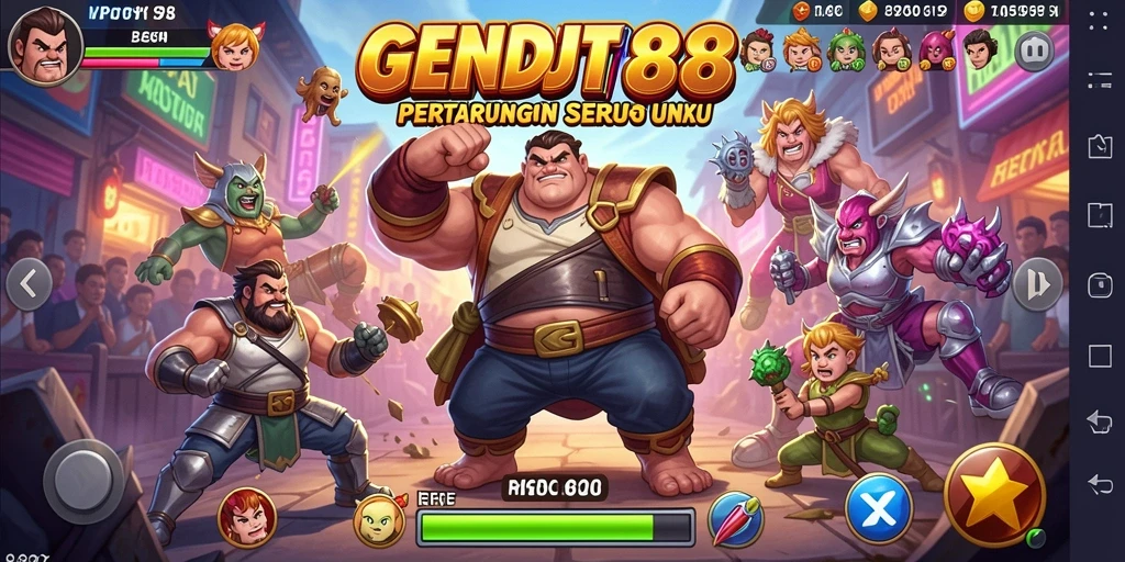 Tampilan gameplay seru GENDUT188 dengan aksi pertarungan yang intens.