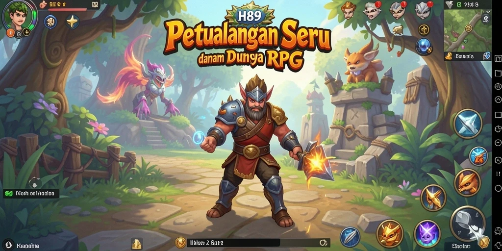 Gameplay seru dalam dunia RPG H89 dengan karakter yang beragam.