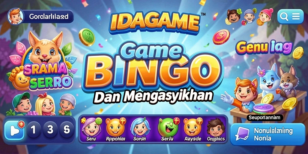Tampilan gameplay seru Bingo di IDAGAME dengan grafis yang menarik.