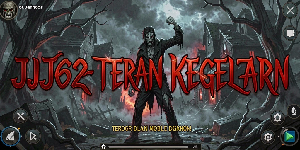 Tampilan gameplay mencekam dari JJ62 dengan suasana horor yang intens.