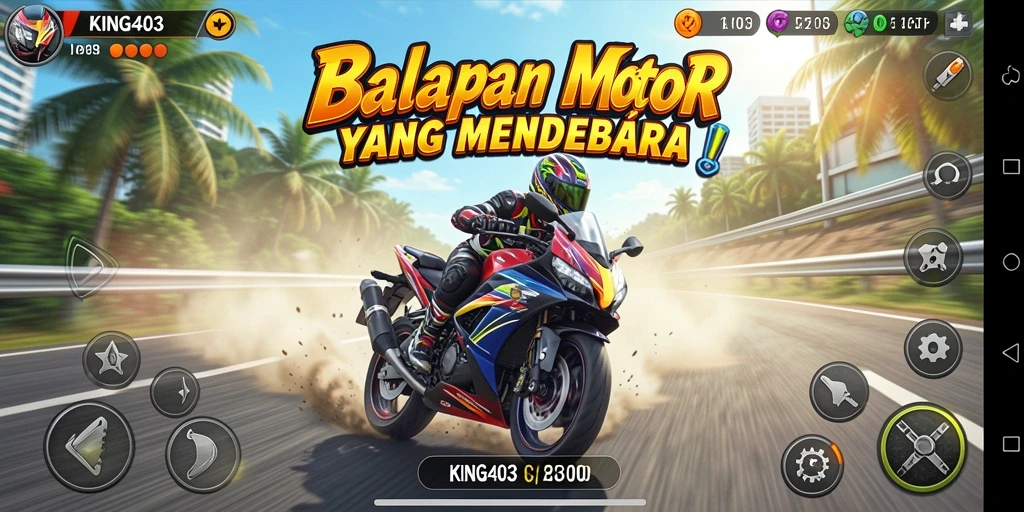 Tampilan menegangkan saat balapan di trek yang menantang.