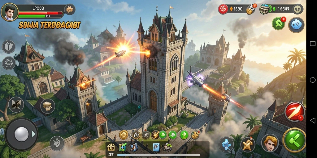 Tangkapan layar gameplay LPO88 menampilkan fitur pertahanan menara yang menarik.
