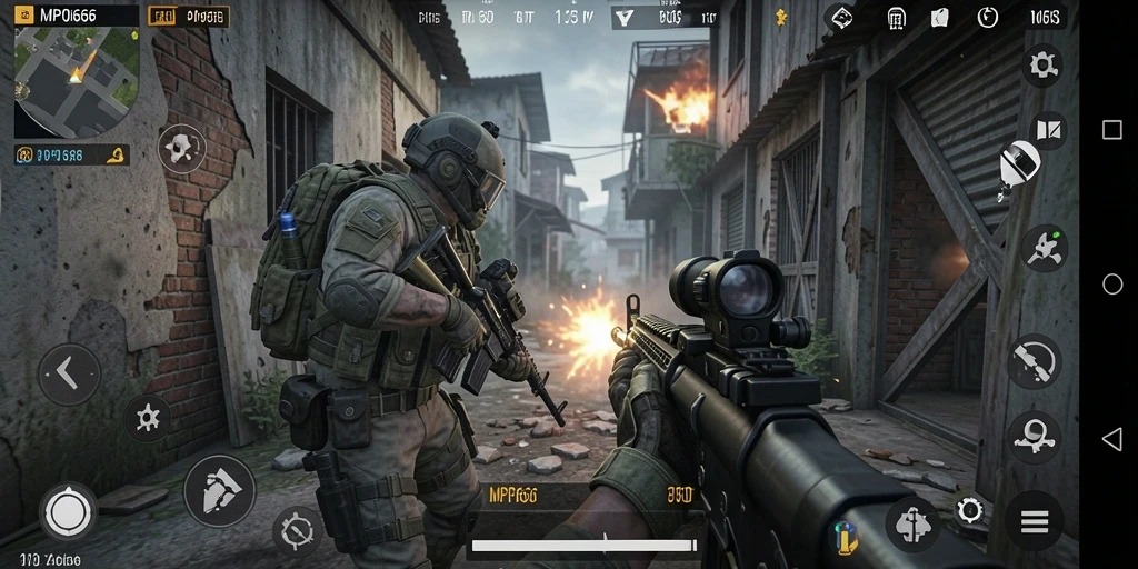 Tampilan aksi mendebarkan dari gameplay MPO666 yang intens.
