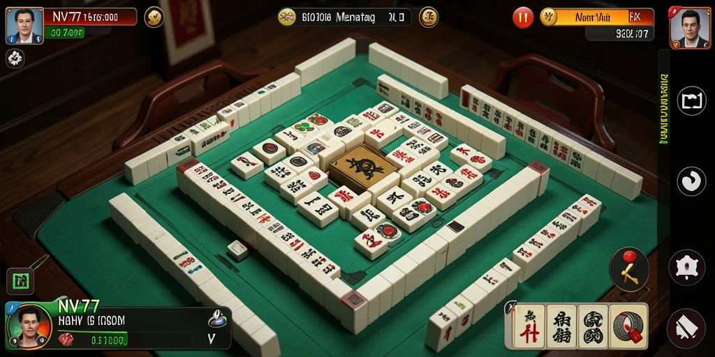 Gameplay seru NV77 menampilkan aksi Mahjong yang menarik.