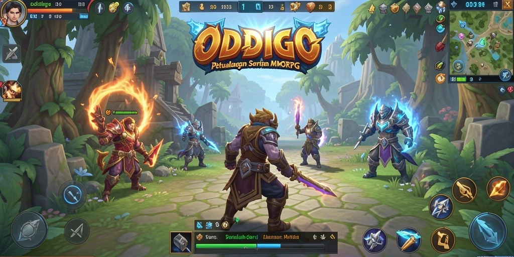 Screenshot gameplay ODDIGO yang menampilkan pertarungan epik antar pemain.