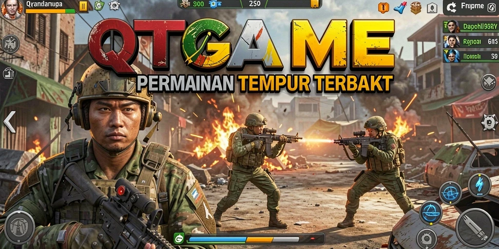 Tampilan gameplay QTGAME dengan pertempuran seru dan grafis menawan.