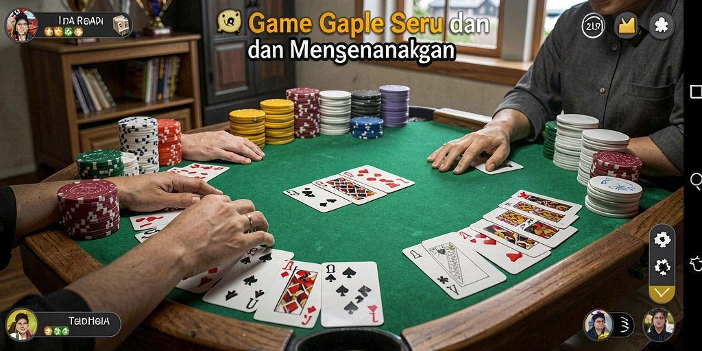 Screenshot gameplay RAP89 yang menunjukkan asyiknya bermain Gaple.
