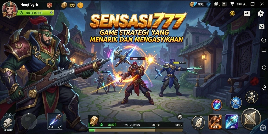 Tampilan gameplay menarik dari SENSASI777 yang menampilkan strategi SLG.