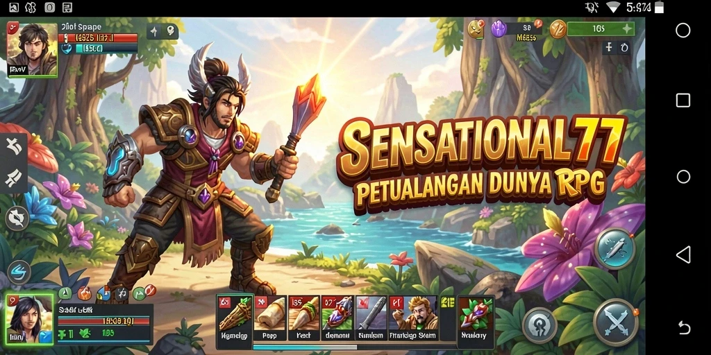 Tampilan gameplay seru SENSATIONAL77 dengan karakter RPG yang beragam.