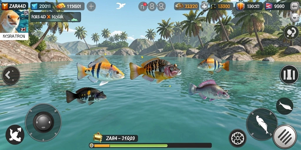 Tampilan aksi seru dalam permainan Tembak Ikan ZARA4D.
